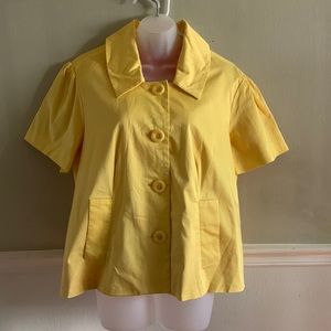 Ashley Stewart Women yellow Short Sleeve Blazer Top Blouse Size 16W